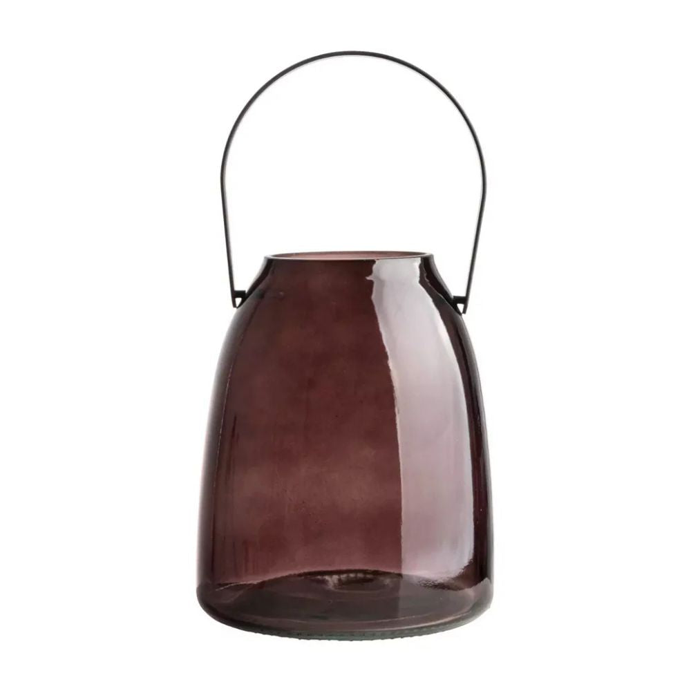 Lanterne vase i brun - 14x17cm