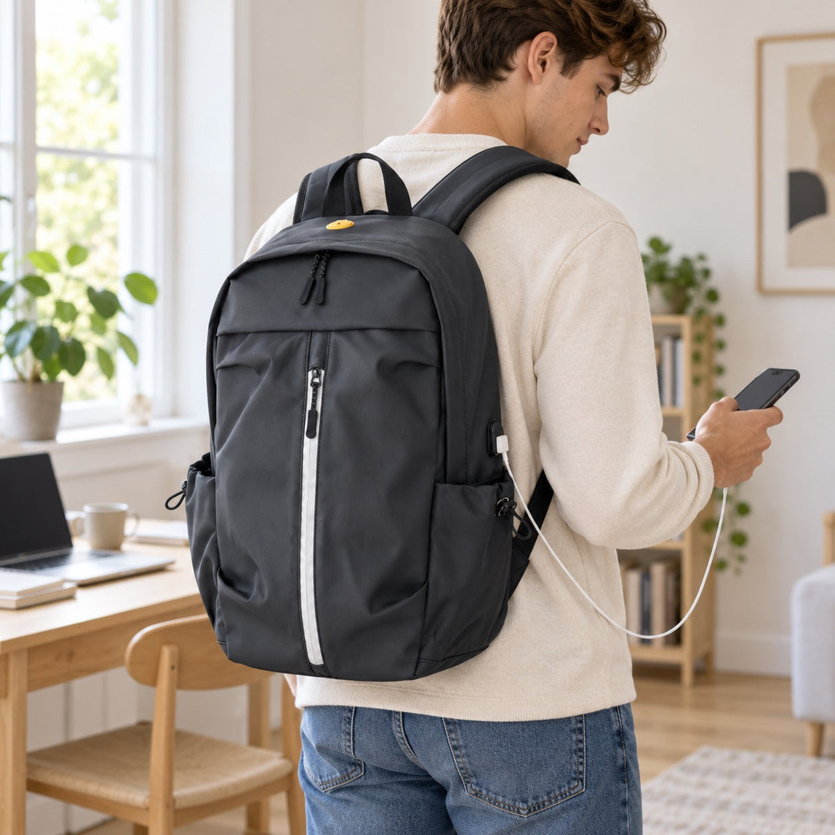 Rygsæk 20 liter med USB ass. i brug