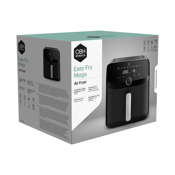 OBH Nordica - Easy Fry Mega Air Fryer 7,5 L svart