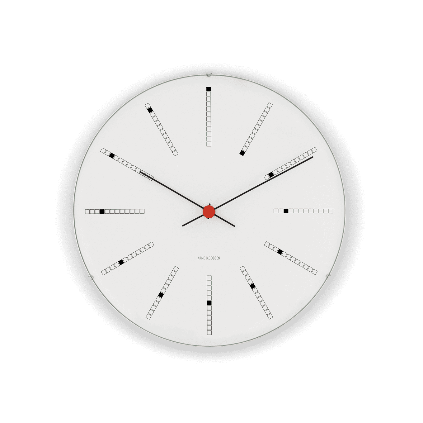 Arne Jacobsen - Bankers väggklocka Ø29 cm vit/svart/röd
