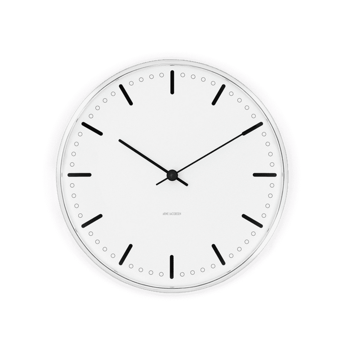 Arne Jacobsen - Stadshusets väggklocka Ø21 cm vit/svart