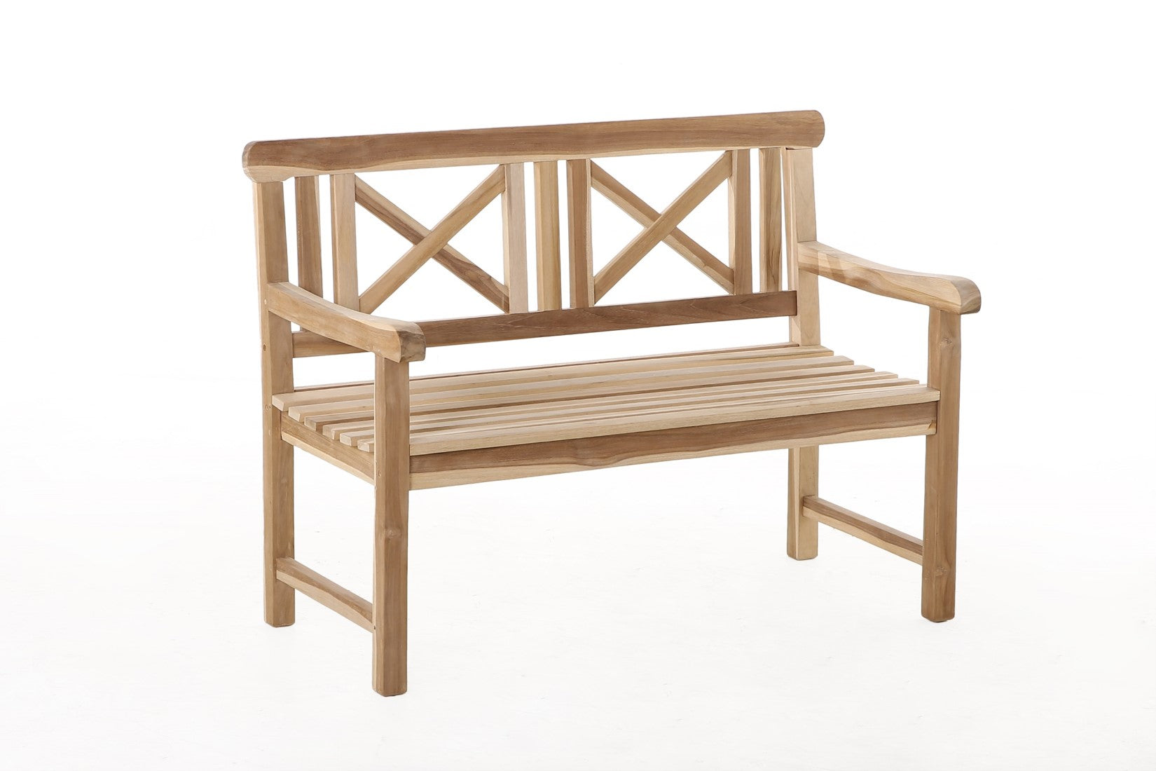Bänk med kors - Lønstrup - 120 cm 2 personer - kvalitet C teak