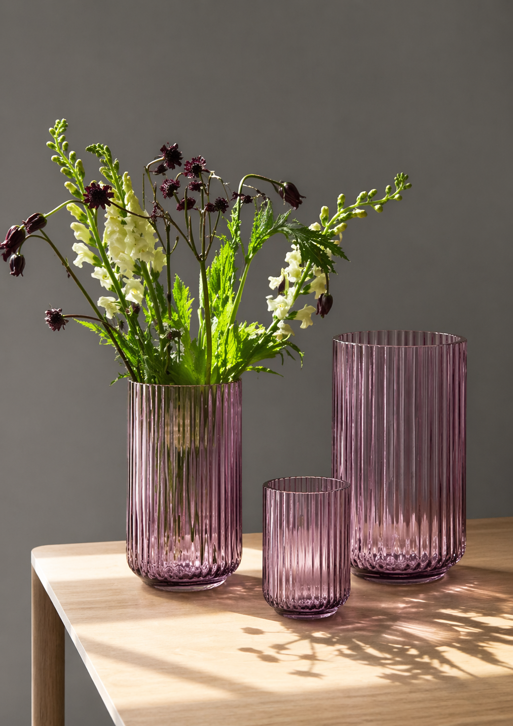 Lyngby - Vas 15 cm - Lila Glas