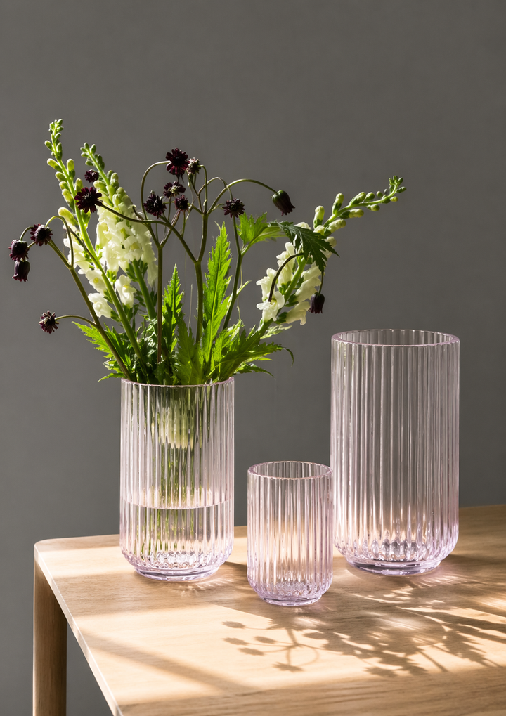 Lyngby - Vas 15 cm - Rosa Glas