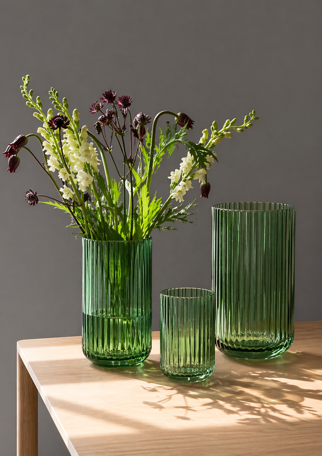 Lyngby - Vas 15 cm - Grönt glas