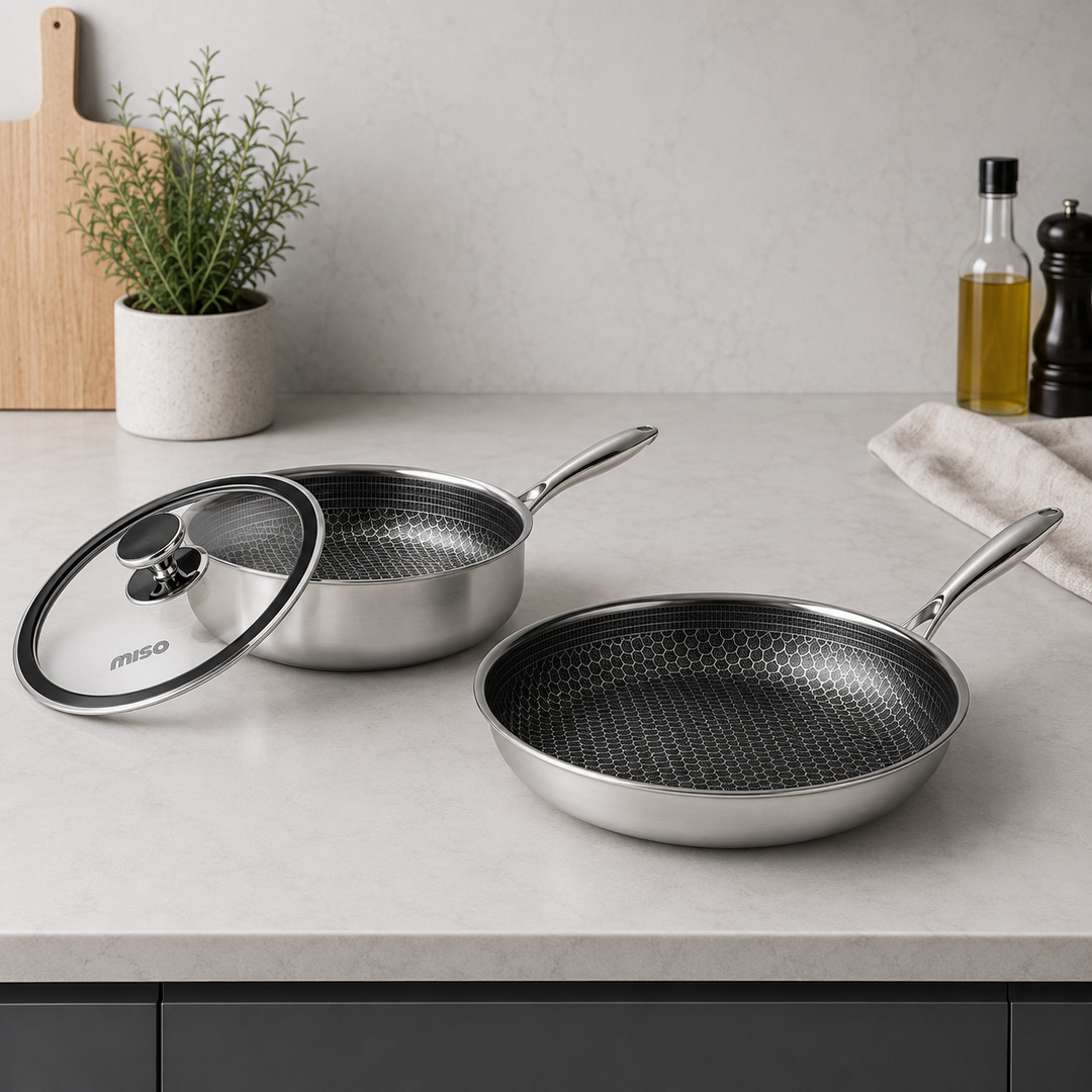 Miso - Hybrid stek- & sautépanneset 26 & 28 cm inkl. lock