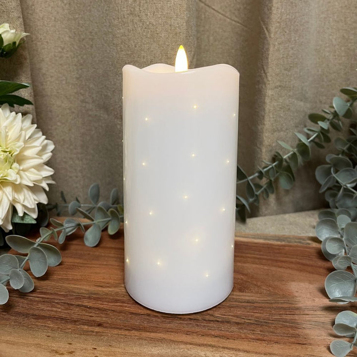 LED-blocklampa - Twinkle plast vit - stor