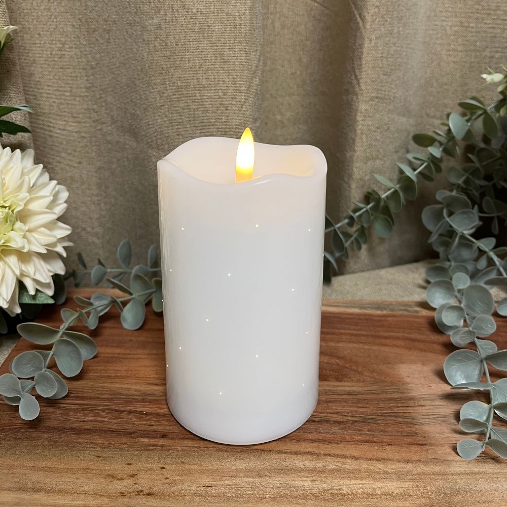 LED-blocklampa - Twinkle plast vit - liten