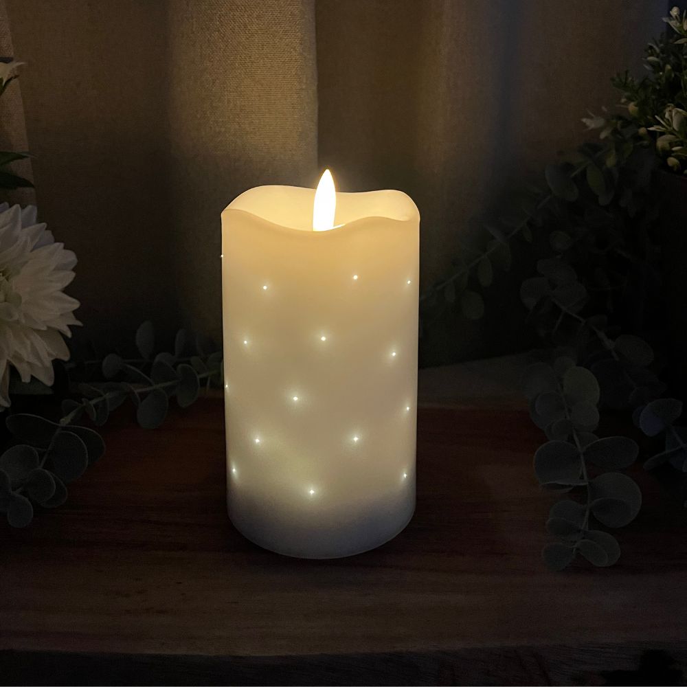 LED-blocklampa - Twinkle plast vit - liten