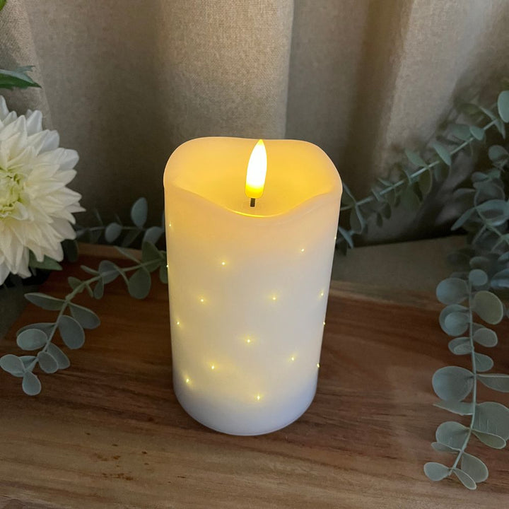 LED-blocklampa - Twinkle plast vit - liten