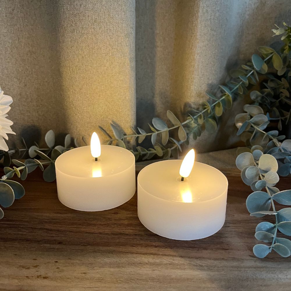 LED jumbo värmeljus 2 st. i vitt vax
