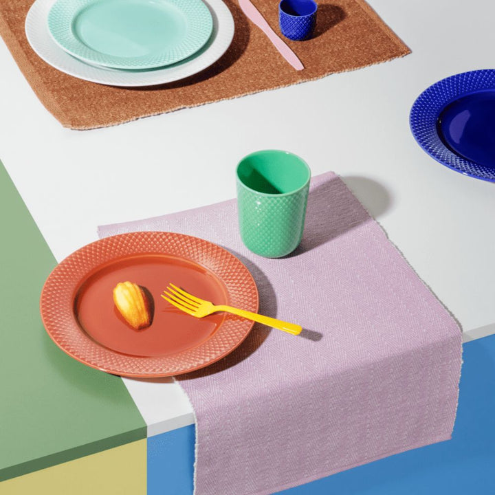 Lyngby porslin - Fiskbensmönstrad bordstablett 43x30 cm grön