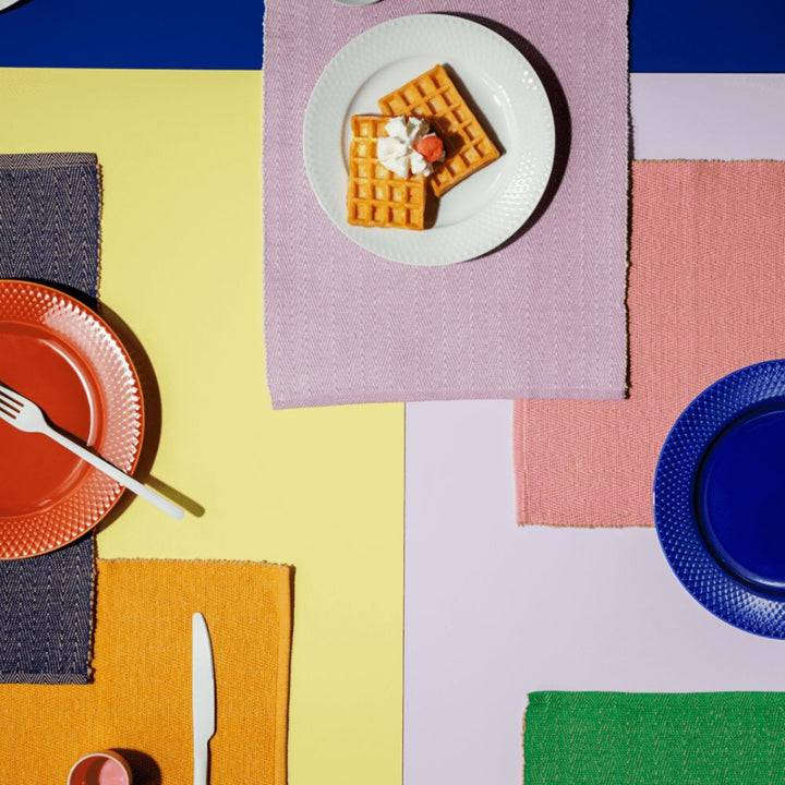 Lyngby porslin - Fiskbensmönstrad bordstablett 43x30 cm grön