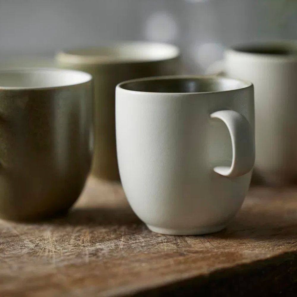 Studio Round - Mugg North 33 cl Matt vit/Matt mossa