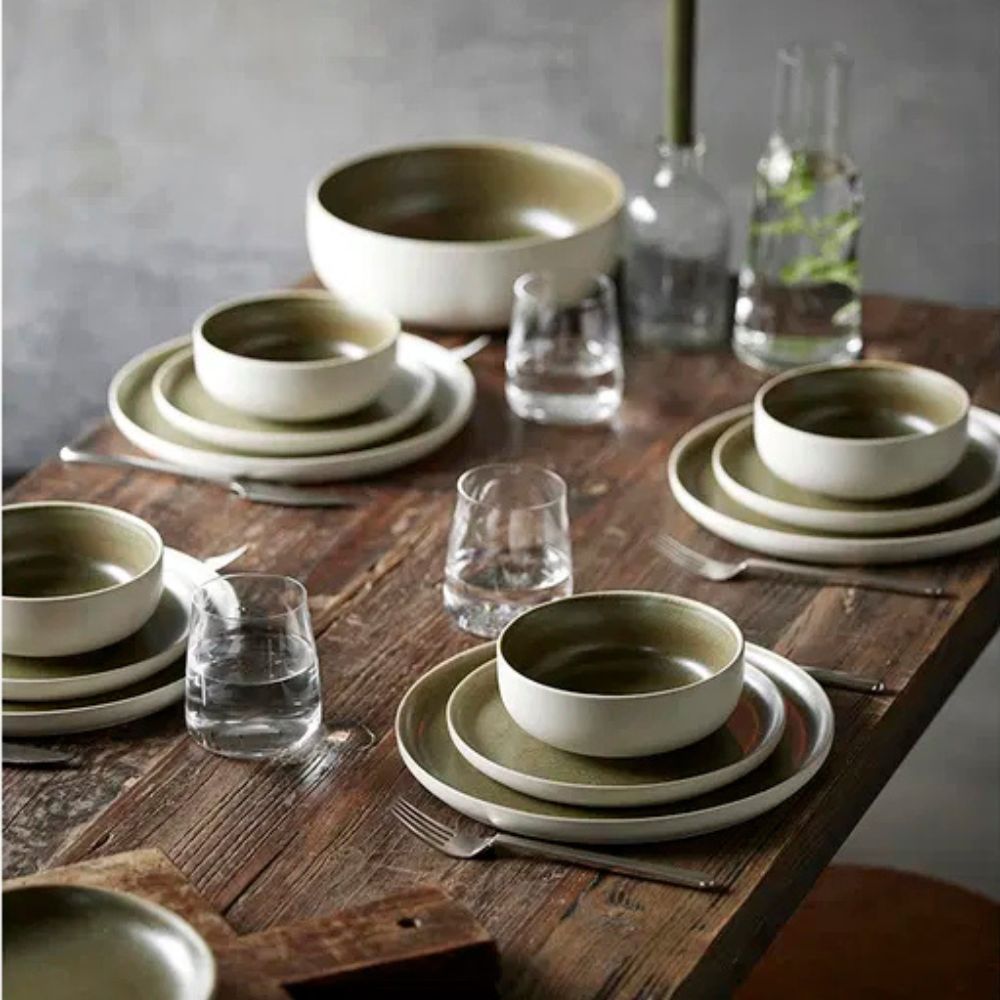 Studio Round - Mattallrik North 27 cm Matt vit/Matt mossa