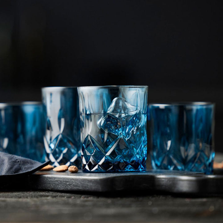 Lyngby Glas - Sorrento Whiskyglas 32 cl 4 st. Blå