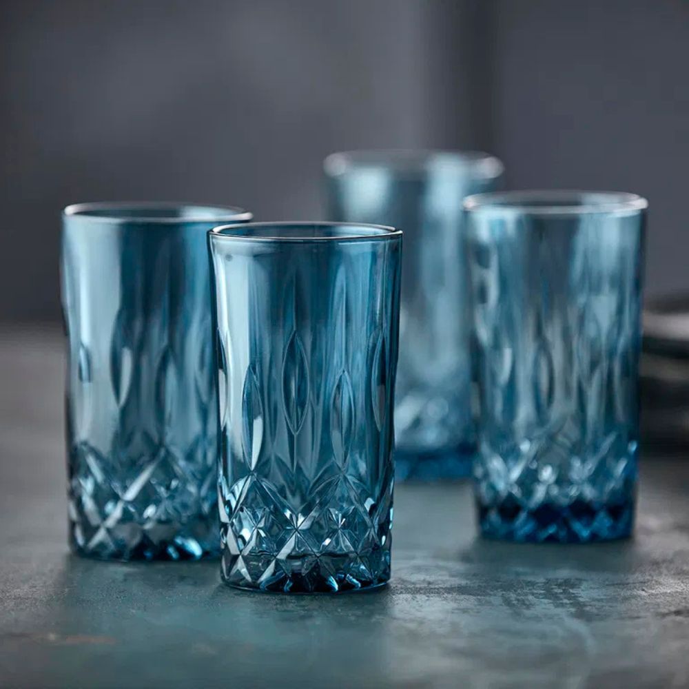 Lyngby Glas - Sorrento Highball 38 cl 4 st. Blå