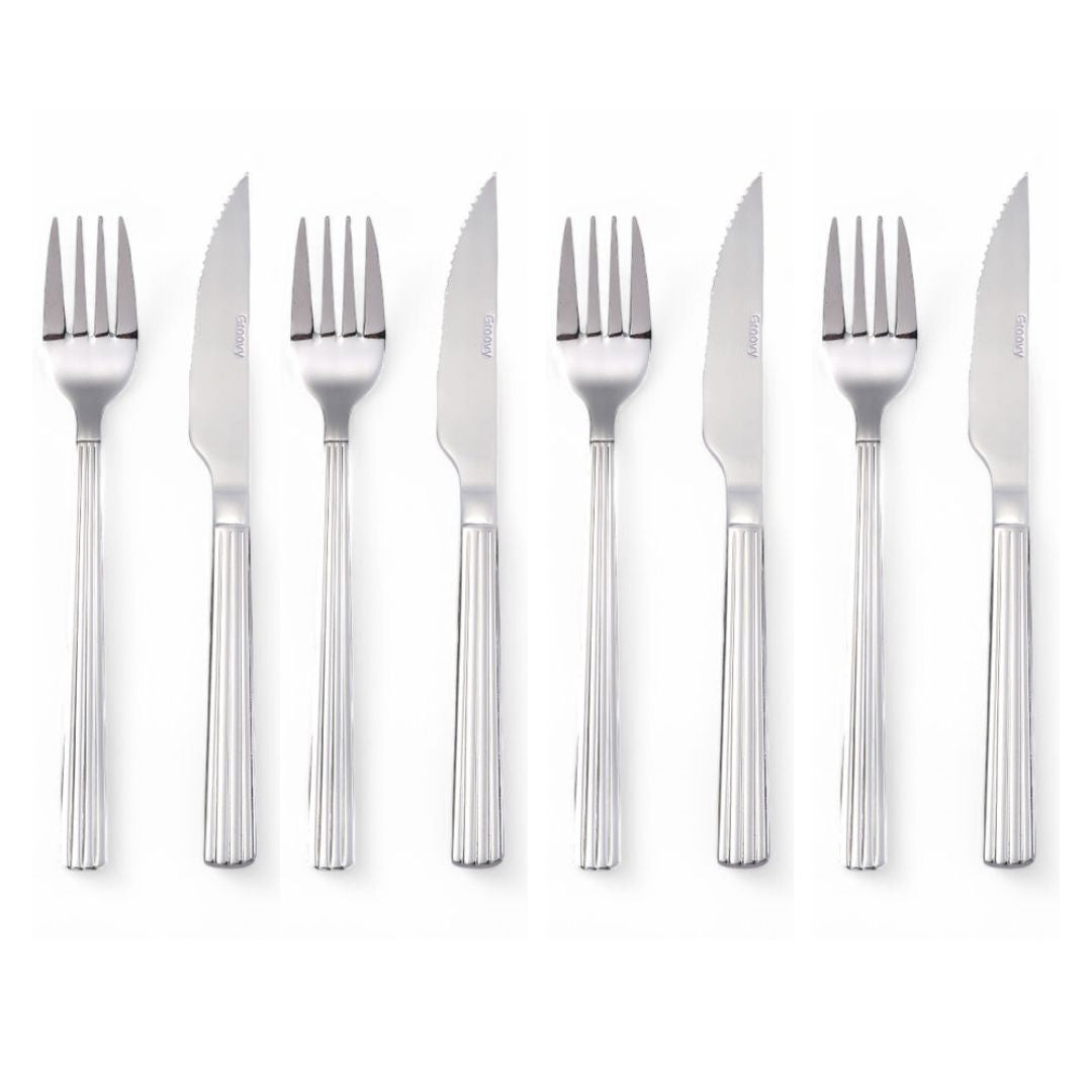 Aida - Groovy steakbestick 8 delar