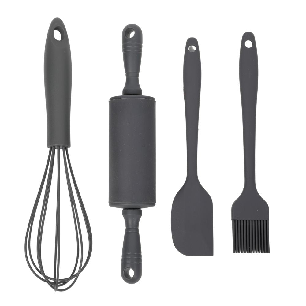 Conzept bakset för barn 4 delar silikon grå