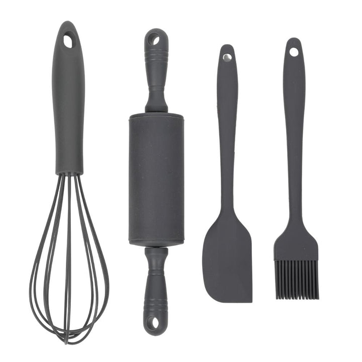 Conzept bakset för barn 4 delar silikon grå