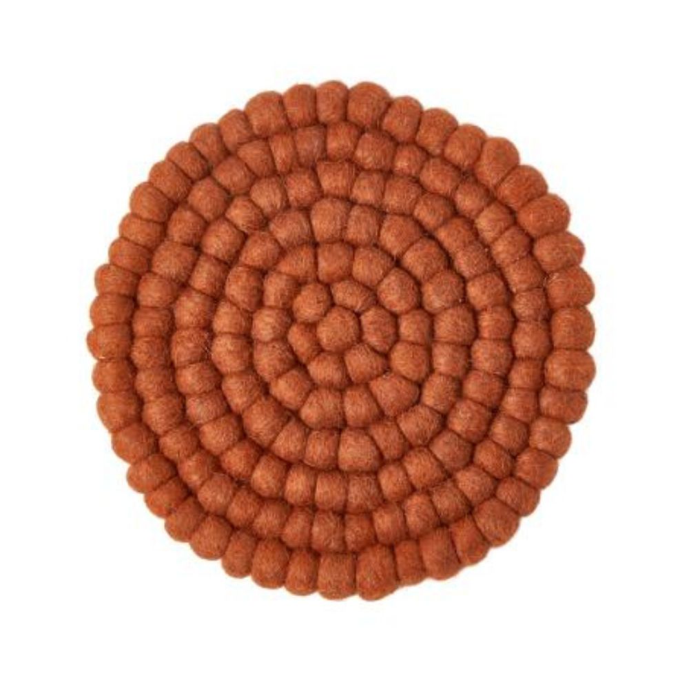 Bordstablett mini prickar ull Ø20 cm terrakotta