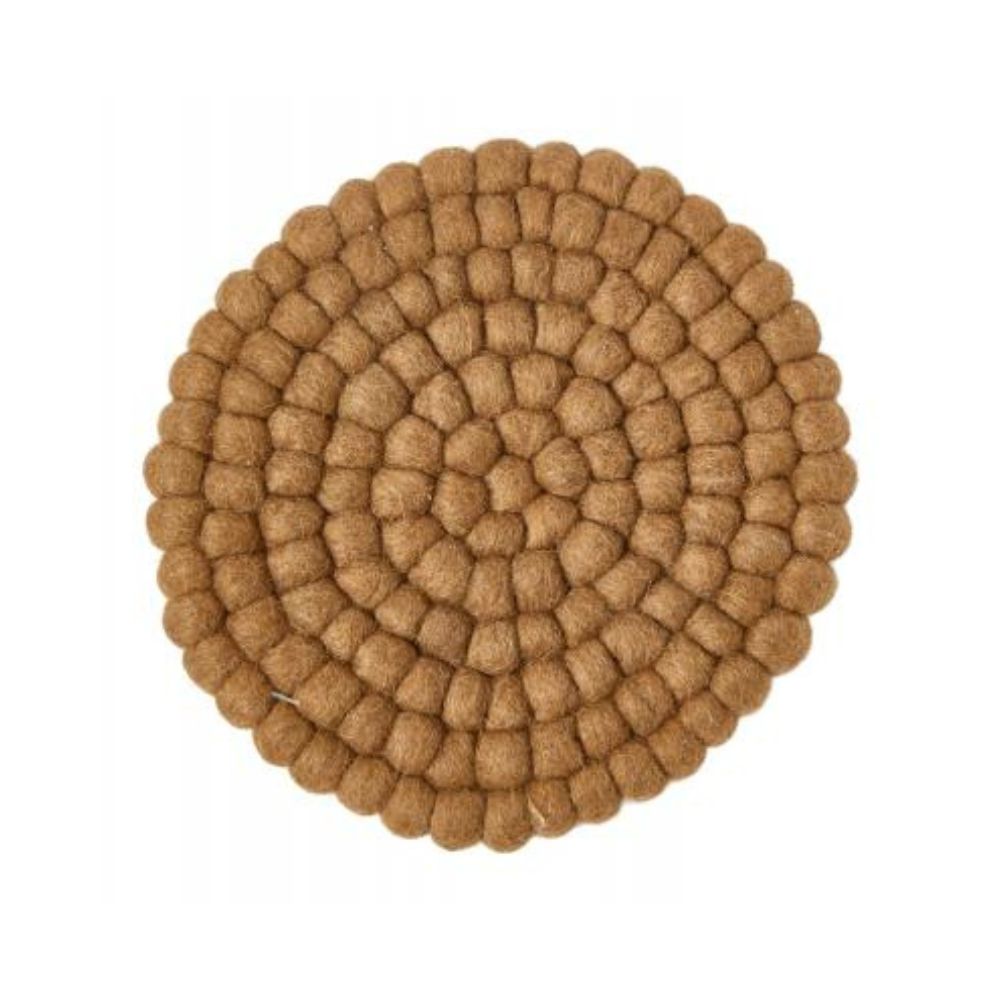 Bordstablett mini prickar ull Ø20 cm mörk sand