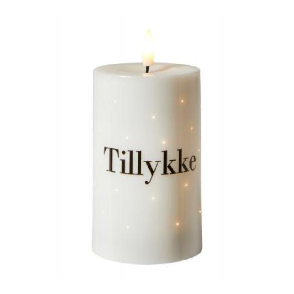 LED lys - Twinkle tillykke 7,5x12,5 cm