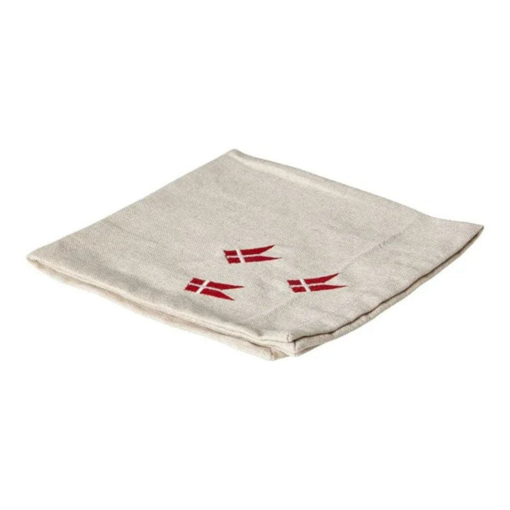 Servetter 4 st. i linne med flagga - 40x40 cm