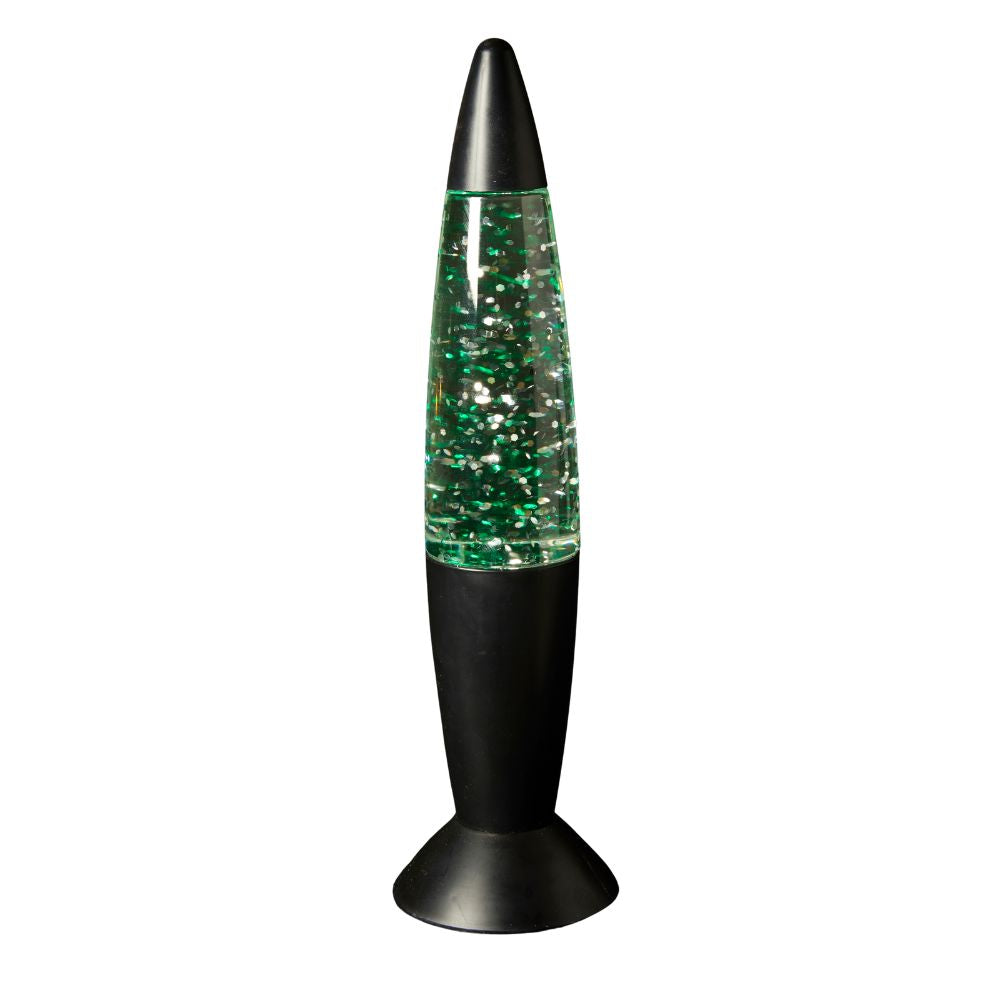 Glitterlampa i mattsvart - 36 cm för batteri