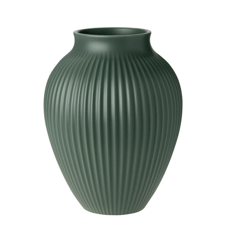 Knabstrup - Vas H 27 cm rippelmatta celadongrön