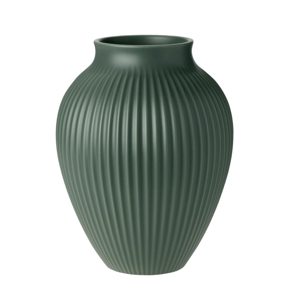 Knabstrup - Vas H 27 cm rippelmatta celadongrön