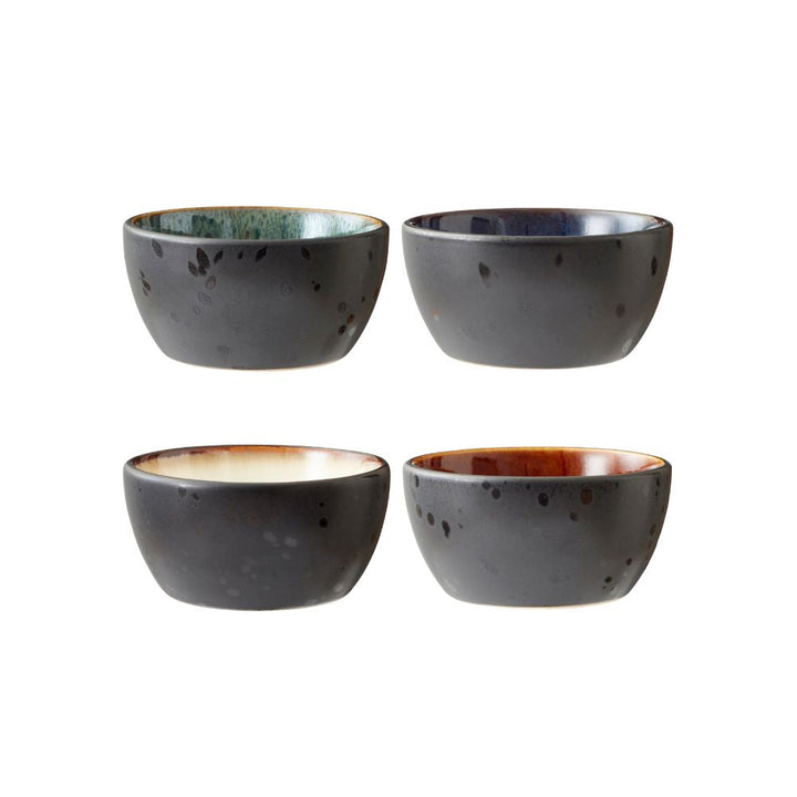 Bitz - skålset 10 cm 4 delar Svart röv