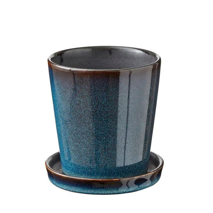 Bitz - Blomkrukaskinn 10cm blå/svart