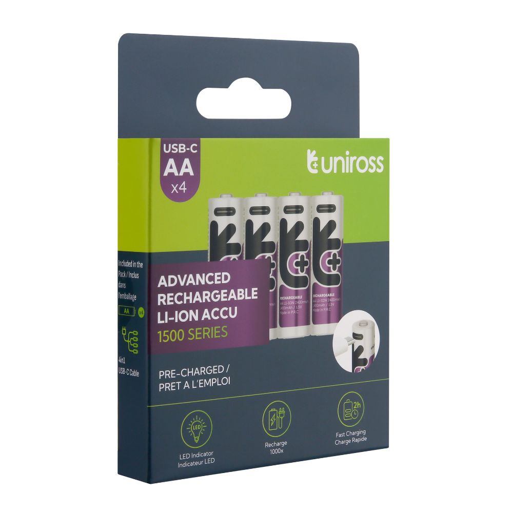 Uniross - Opladelige batterier AA - 4-pack