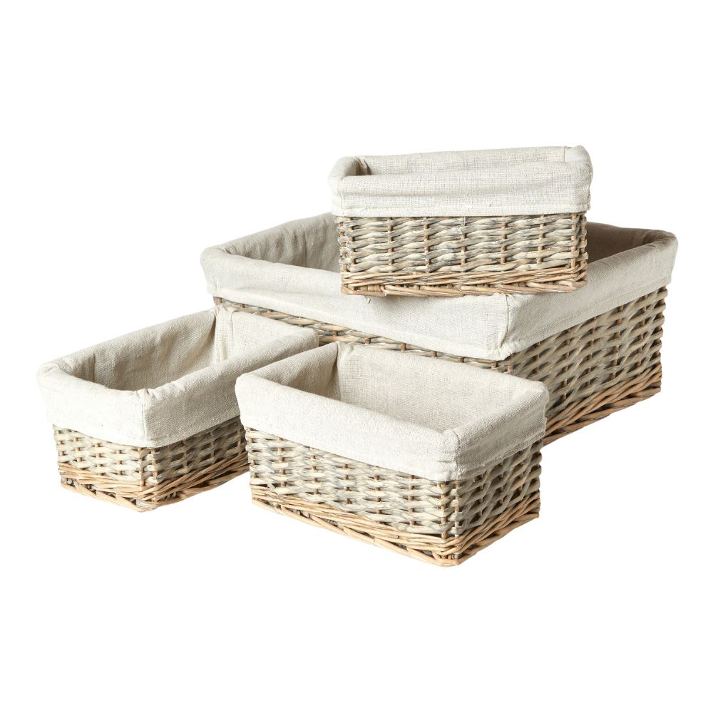 Korg med tyg - 4 st.