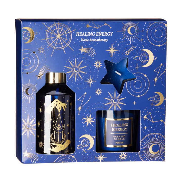 Presentset med rökelsepinnar och doftljus - blandade designer