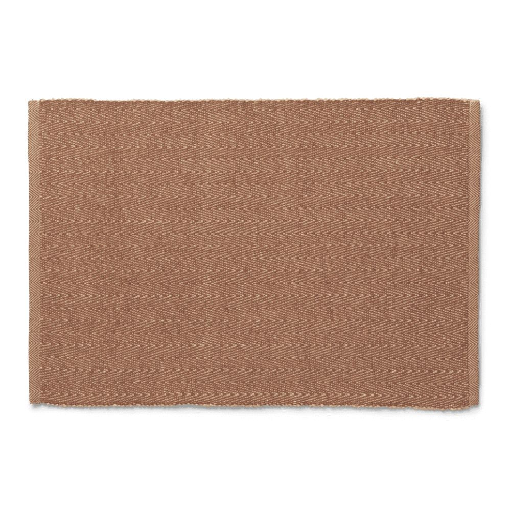 Lyngby porslin - Fiskbensmönstrad bordstablett 43x30 cm brun