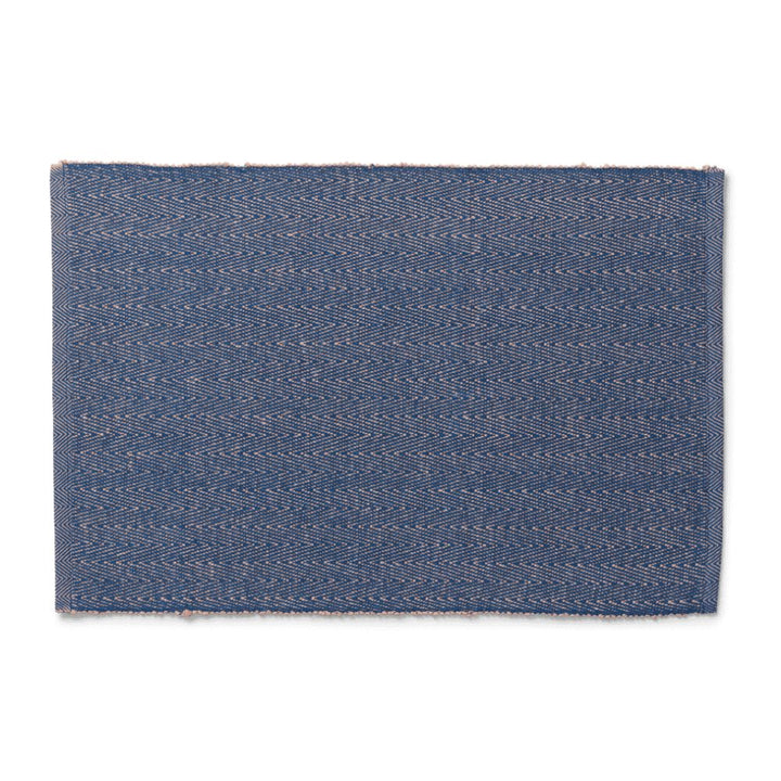 Lyngby porslin - Fiskbensmönstrad bordstablett 43x30 cm blå