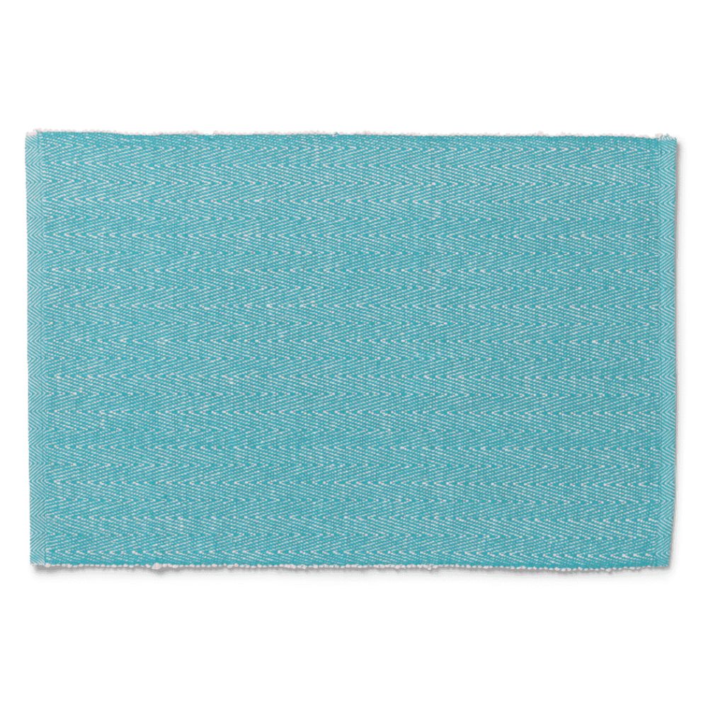 Lyngby porslin - Fiskbensmönstrad bordstablett 43x30 cm turkos