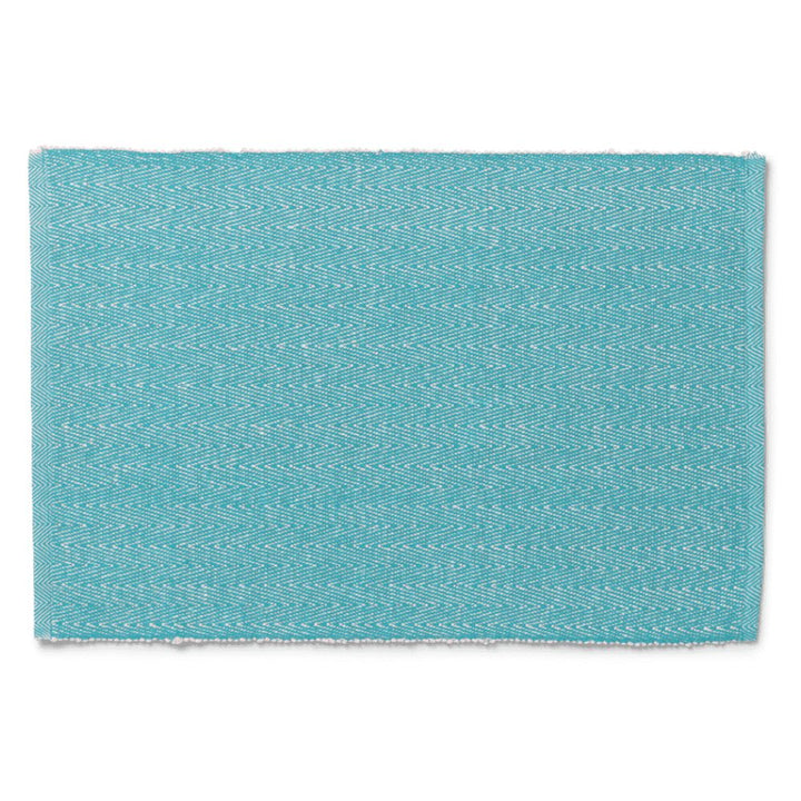 Lyngby porslin - Fiskbensmönstrad bordstablett 43x30 cm turkos