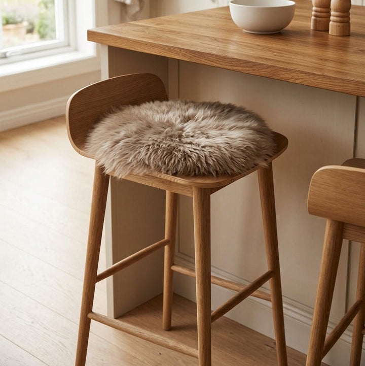 Lädersits Ø 34 cm Nya Zeeländsk mocha lux