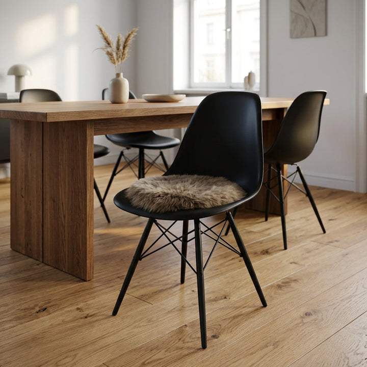 Lädersits Ø 34 cm Nya Zeeländsk mocha lux