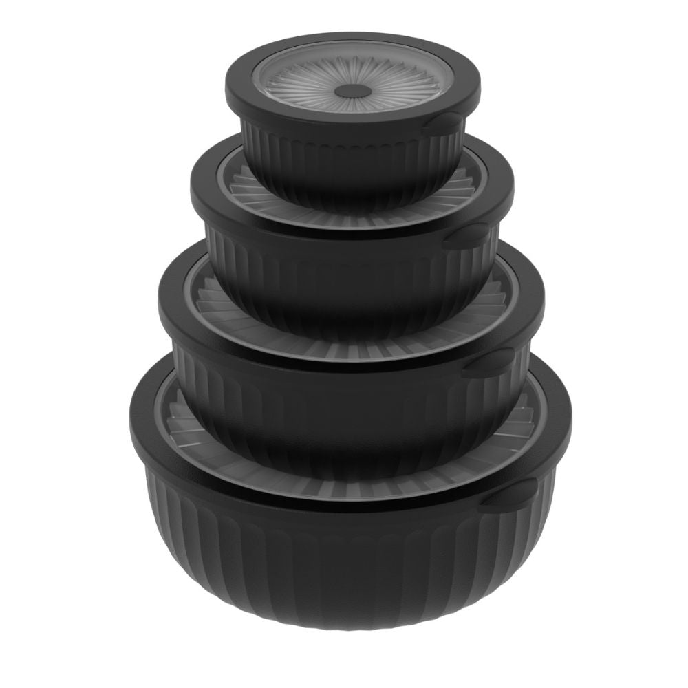 Daily - Runt förvaringsset med låg kant - 8 delar svarta