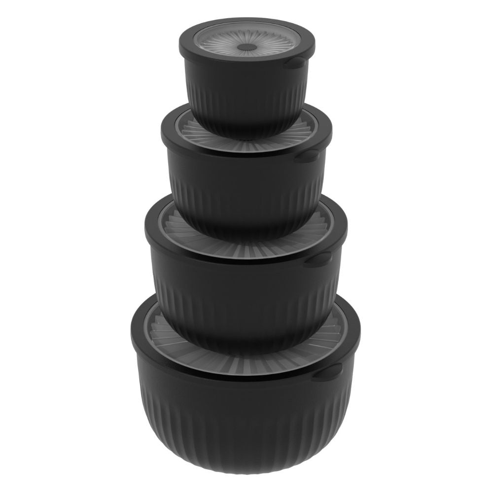 Daily - Runt förvaringsset med hög kant - 8 delar svart