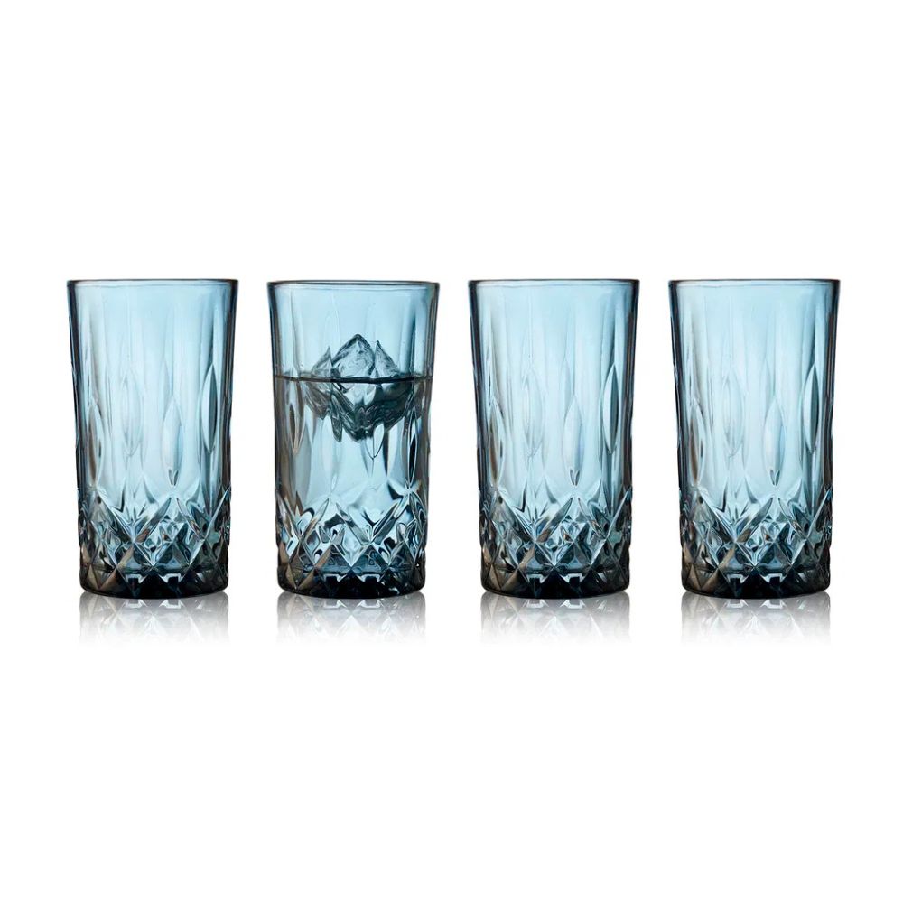 Lyngby Glas - Sorrento Highball 38 cl 4 st. Blå