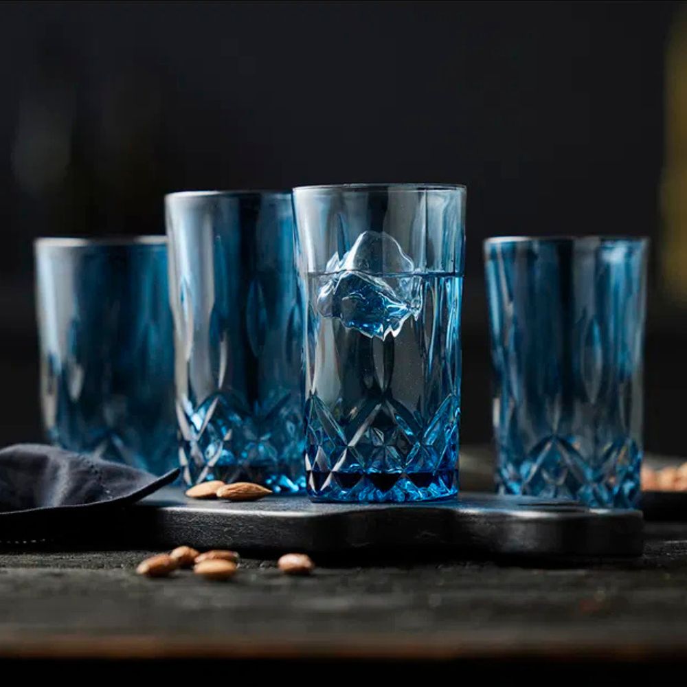 Lyngby Glas - Sorrento Highball 38 cl 4 st. Blå
