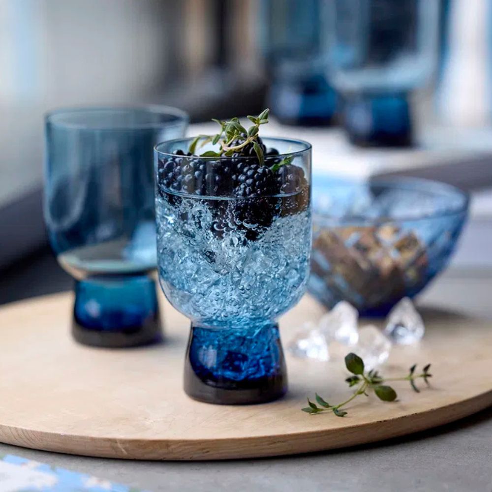 Lyngby Glas - Sorrento Vattenglas 30 cl 4 st. Blå