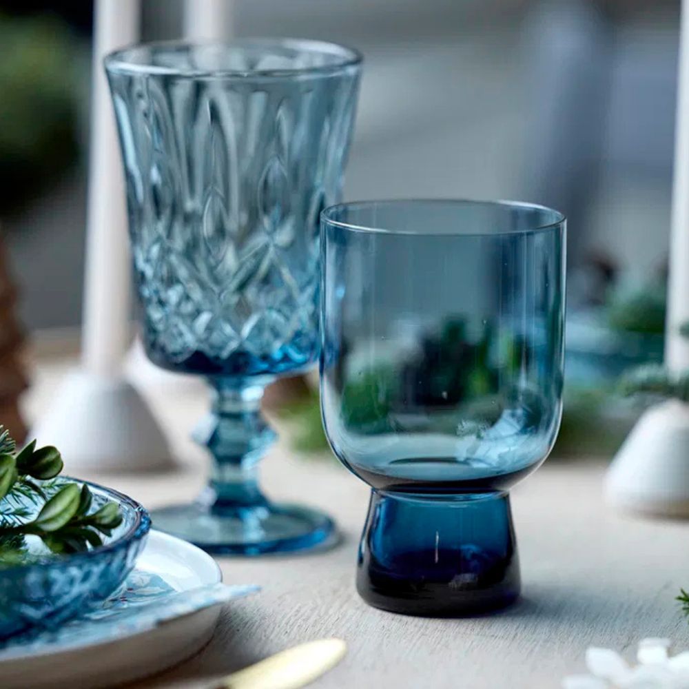 Lyngby Glas - Sorrento Vattenglas 30 cl 4 st. Blå