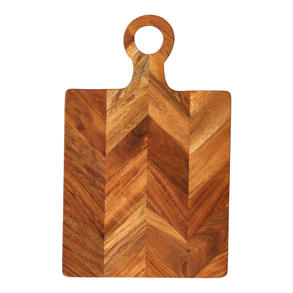 Skärbräda med fiskbenshandtag 40x25 cm oljad akaciaträ