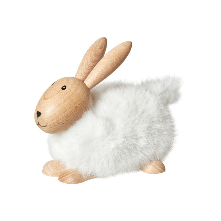 Kanin med mjuk päls Stor - H10,5 cm